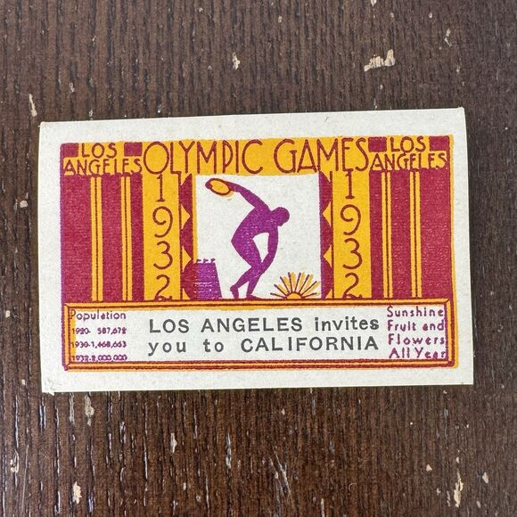 Other - 1932 Olympics Los Angeles Poster Stamp Unhinged Gummed Sunshine Fruit Flowers